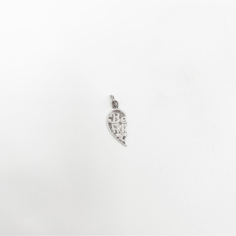 VINTAGE Charm Sterling Silver 925 Best Friends Broken One Piece for Bracelet 3D